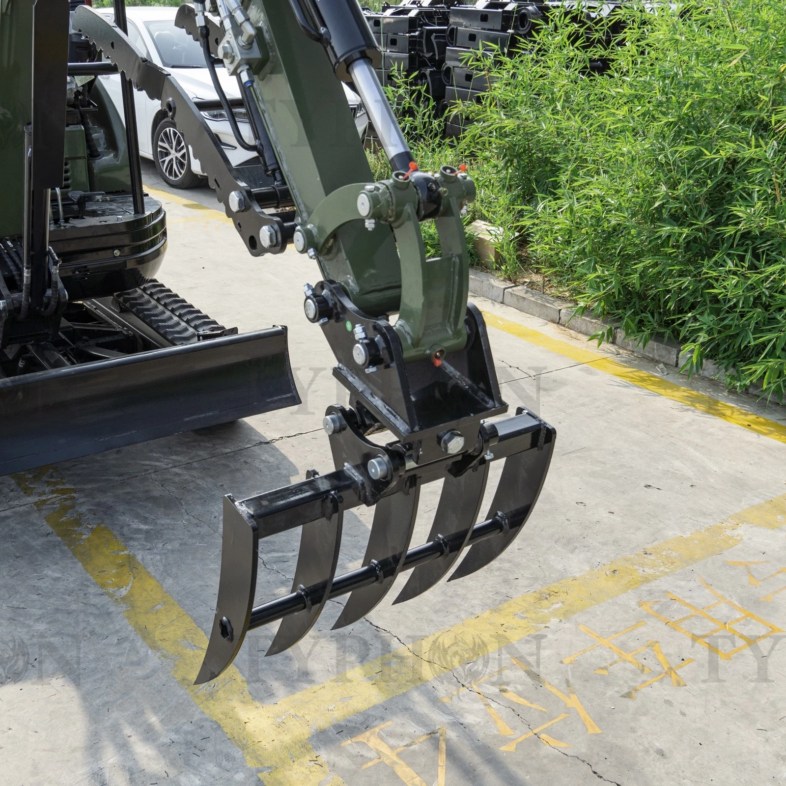 Mini Excavator Compact Rake Attachment - Image 2