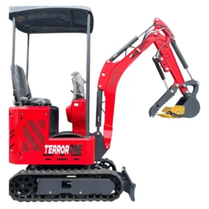 TYPHON TERROR ONE STORM 1 Ton Mini Excavator Trench Digger with Hydraulic Oil Cooler Canopy & Wide Bucket Ideal for Garden, Farm, Park & Road Work Digging, Drilling, Bull-Dozing