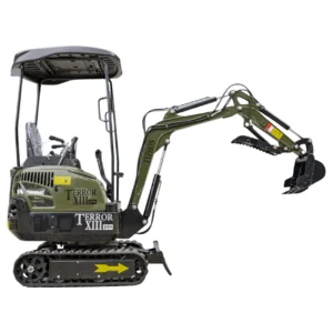 TYPHON TERROR XIII PRO Mini Excavator – 1.3 Ton Trench Digger with Canopy, Hydraulic Thumb Clip, 22.1hp Honda Engine USA