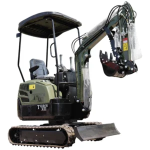 TYPHON TERROR XIII Mini Excavator – 1.3 Ton Trench Digger with Canopy, Hydraulic Thumb Clip, 13.5hp B&S Engine USA