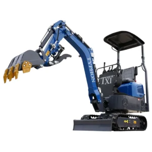 TYPHON TERROR XI STORM Mini Excavator – 1.1 Ton Trench Digger with Boom Swing, Hydraulic Thumb Clip, Bucket USA