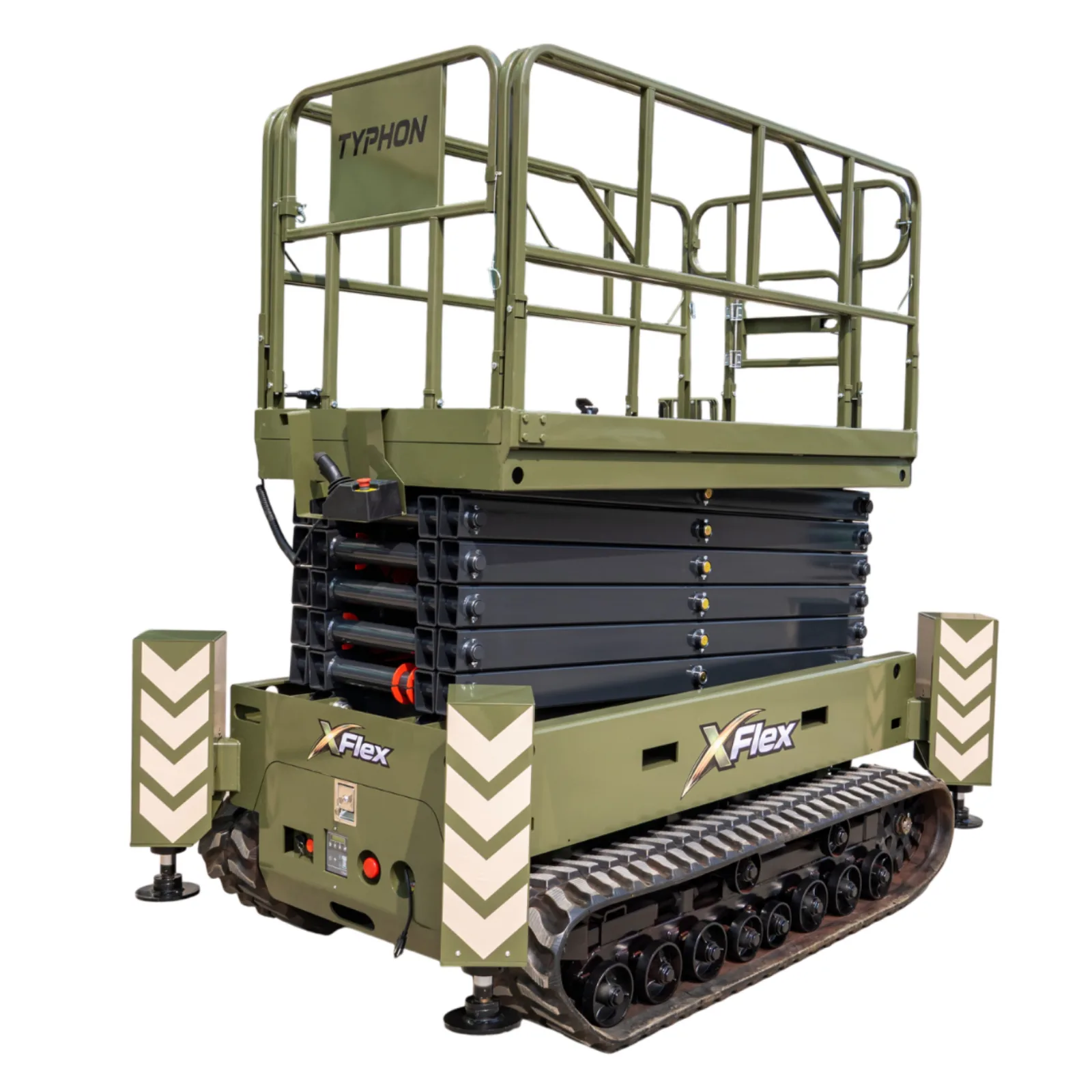 TYPHON xFlex-4068ET Electric Rubber Track Scissor Lift 3.2 Ton with 5.4HP Hydraulic Pump Motor Drive and Hydraulic Lifting Cylinder, 40 ft Max Lifting Height - Image 4