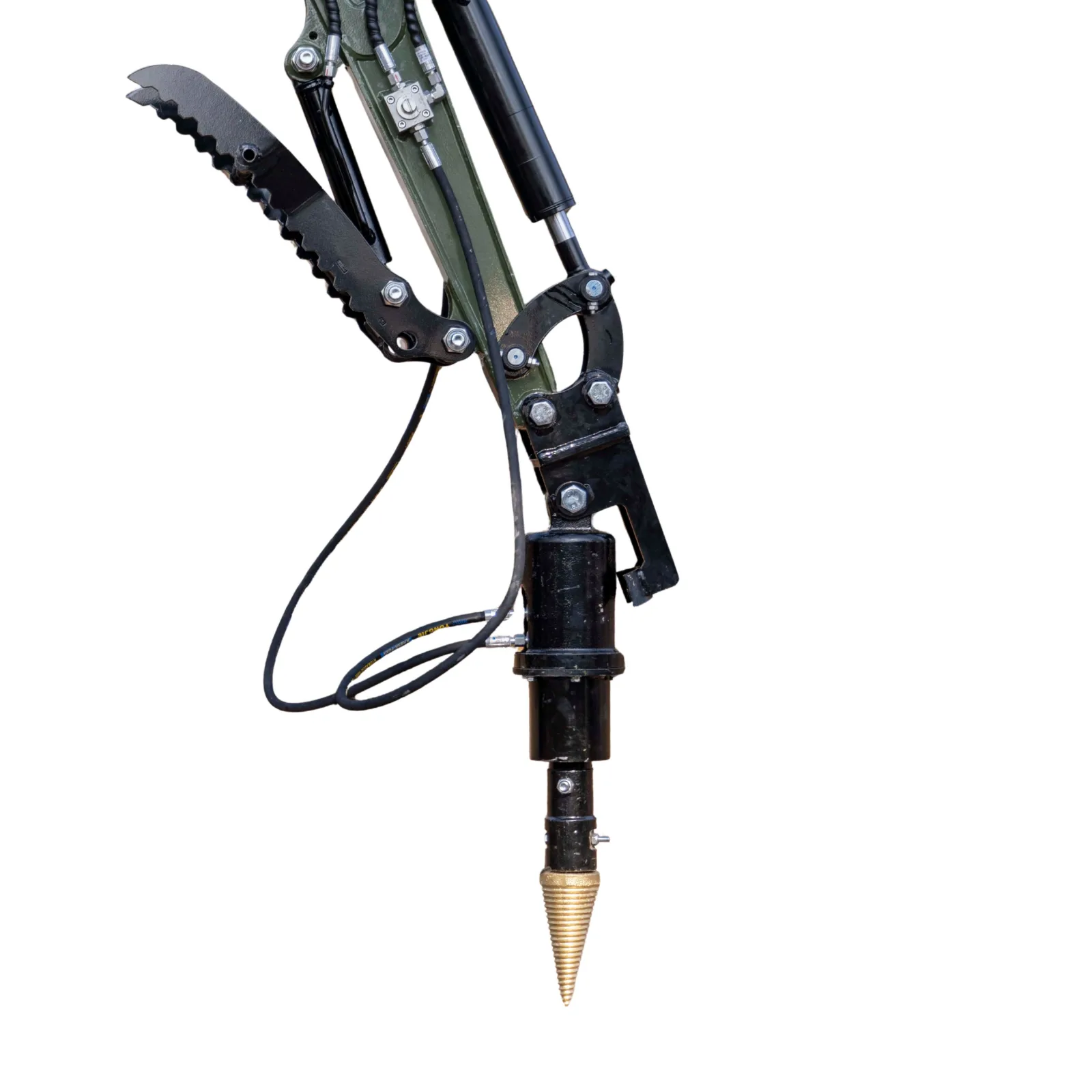 Mini Excavator Hydraulic Wood Splitter Drill Attachment 150mm TYPHON Compatible - Image 4