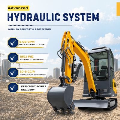 TYPHON TERROR XVII PRO Prestige Edition Mini Excavator 4000LB Kubota D902 Diesel, Enclosed Cab with AC/Heat, Hydraulic Thumb - Image 10