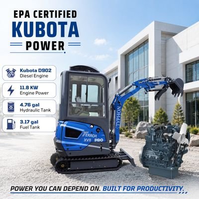 TYPHON TERROR XVII PRO Prestige Edition – Enclosed Mini Excavator with AC, Heater & Ergonomic Comfort - Image 4