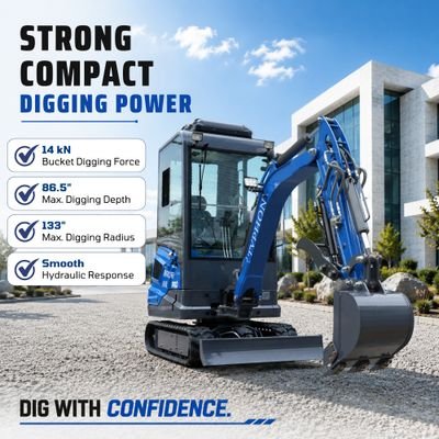 TYPHON TERROR XVII PRO Prestige Edition – Enclosed Mini Excavator with AC, Heater & Ergonomic Comfort - Image 10