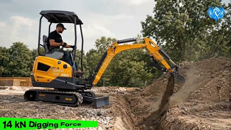 TYPHON TERROR XVII PRO Prestige Edition – Enclosed Mini Excavator with AC, Heater & Ergonomic Comfort - Image 34