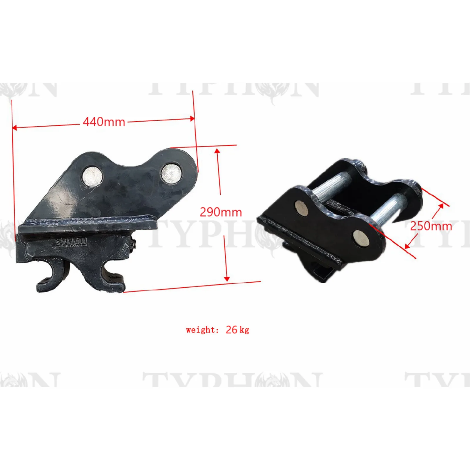 TYPHON 2.5 Ton Mini Excavator Attachment Mechanical Quick Hitch Quick Coupler For TERROR X2 PRO - Image 2