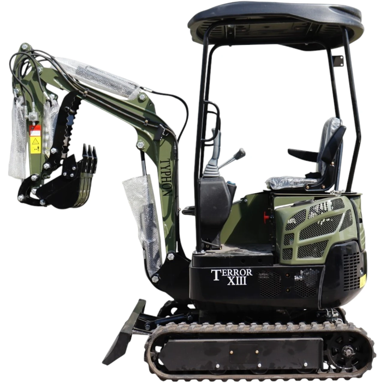 TYPHON TERROR XIII Mini Excavator – 1.3 Ton Trench Digger with Canopy, Hydraulic Thumb Clip, 13.5hp B&S Engine USA - Image 3